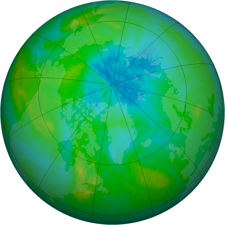 Arctic ozone map for 24 August 2003